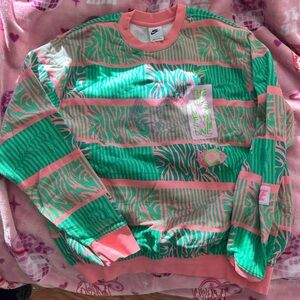 Nike Green and Pink Graphic Sweatshirt